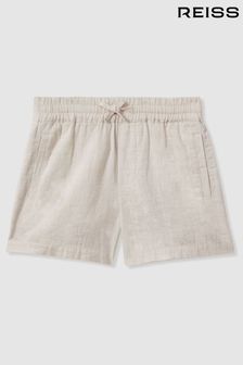 Reiss Stone Acen Teen Linen Drawstring Shorts (947179) | OMR27