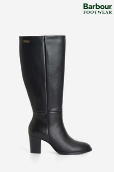 Barbour® Black Tall Heeled Gloria Leather Boots (947342) | 1,472 QAR