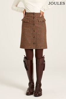 Joules Avery Check Knee Length Tweed Skirt (948097) | €83