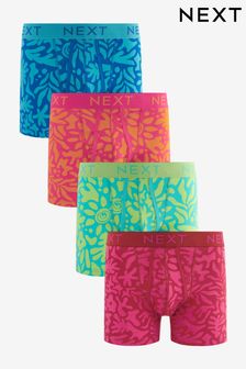 Bright Colour Contrast Pattern 4 pack A-Front Boxers (948384) | $37