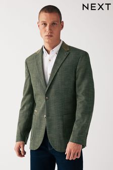 Green Trimmed Check Blazer (948393) | 490 QAR