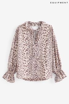 Krem bluza iz svile z živalskim potiskom Equipment Farah (948397) | €154