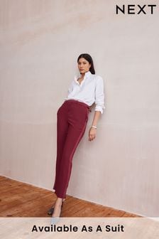Berry Red Crepe Tailored Slim Trousers (948784) | €23