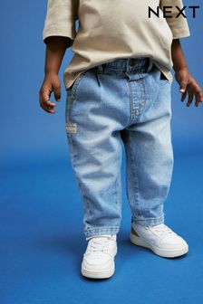 Denim, hellblau - Jeans mit Bundfalten vorne (3 Monate bis 7 Jahre) (948982) | CHF 21 - CHF 24