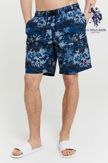 U.S. Polo Assn. Navy Linen Palm Print Swim Shorts (949584) | INR 4,188