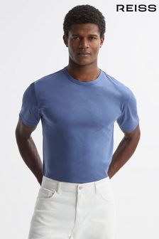 Reiss Airforce Blue Day Mercerised Cotton Crew Neck T-Shirt (949777) | $117