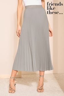 Friends Like These Silver Pleat Summer Midi Skirt (949941) | 230 SAR