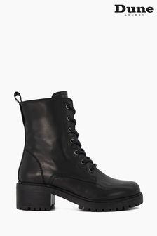Dune London Black Percent Shearling Lined Lace-Up Boots (950859) | SGD 290