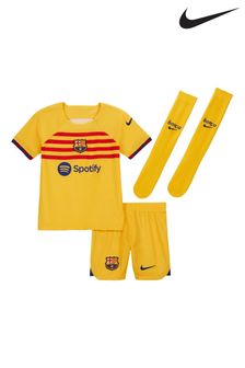 Nike Orange Barcelona Fourth 2023-24 Stadium Kit Little Kids (950983) | €76