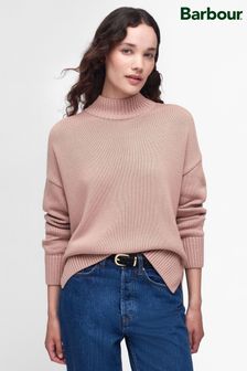 Barbour® Soft Pink Sandy Funnel Neck Knitted Jumper (951064) | 555 QAR