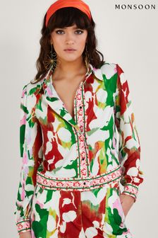 Monsoon Green Holden Floral Jersey Jacket with Recycled Polyester (951180) | €54