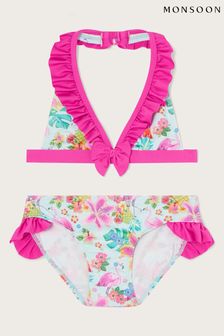 Moder bikini komplet s tropskim potiskom flamingov in naborki Monsoon (951548) | €21 - €25
