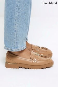 River Island Brown Trim Loafers (951720) | INR 5,305