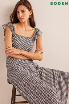 Boden Black Frill Detail Jersey Midi Dress (951735) | 61 €