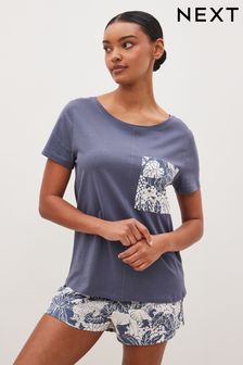 藍色樹葉 - 棉質短袖睡衣 (951988) | NT$520