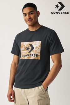Negru - Tricou cu logo în zig zag și Model camuflaj stele Converse (952050) | 167 LEI