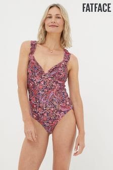 FatFace Purple Fleur Frill Bright Paisley Swimsuit (952227) | $77