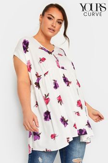 Пурпурный - Yours Curve блузка с V-образным вырезом и сборками (952328) | €33