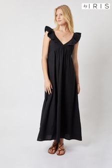 By Iris Black Yara Linen Dress (952552) | AED971