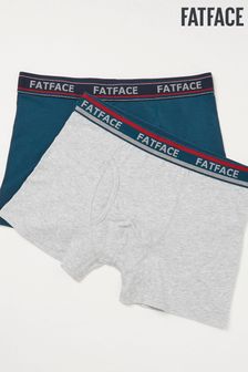 FatFace Teal Plain Boxers 2 Pack (952834) | $38