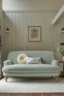 Laura Ashley Baron Chenille Pale Grey Green Clipsham Sofa (952886) | €1,007
