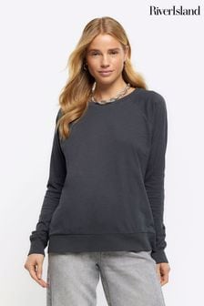 River Island Grey Long Sleeve T-Shirt (953835) | OMR9