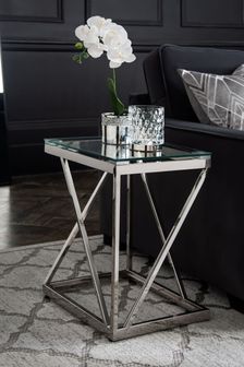 Chrome Cailin Glass Side Table (953976) | €265