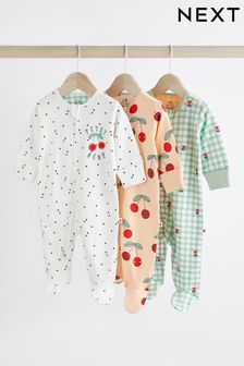 白色底色 - 雙向拉鏈款嬰兒連身睡衣3件組 (0個月至2歲) (954354) | NT$840 - NT$930
