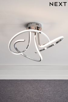 Chrome Sculptural LED Flush Ceiling Light (954489) | €145