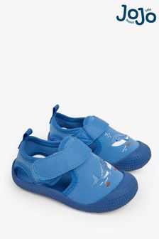 JoJo Maman Bébé Blue Boys' Whale Embroidered Beach Sandals (954503) | SGD 27