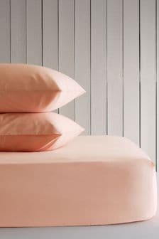 Coral Pink Cotton Rich Deep Fitted Sheet (954622) | $21 - $33