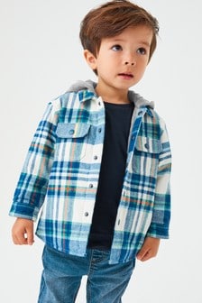 Blue Check Hooded Jacket With Quilted Lining (3mths-7yrs) (955047) | BGN 63 - BGN 69