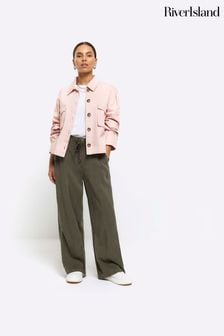 River Island Petite Wide Leg Relaxed Trousers