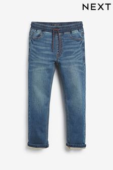 Žerzejové strečové džíny s nastavitelným pasem (3-16 let)