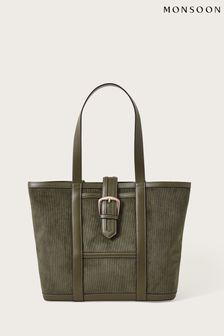 Monsoon Green Cord Saddle Tote Bag (955613) | kr1 100