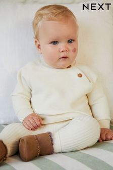 Cream - Baby Knitted Jumper & Leggings 2 Piece Set (0mths-2yrs) (955770) | kr290 - kr320