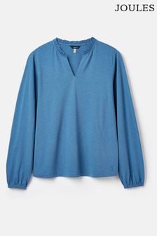 Joules Blue Jersey Frill Blouse (956074) | €26