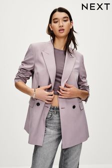 Lilac Purple Oversized Double Breasted Blazer (956306) | AED256
