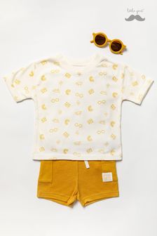 Little Gent Natural Waffle Short, T-Shirt And Sunglasses Outfit Set (956504) | 10,700 Ft