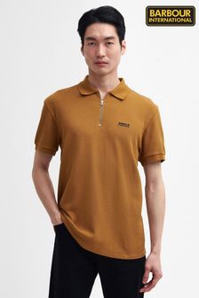 Barbour® International Albury Textured Zip Neck Polo Shirt (956665) | 346 QAR