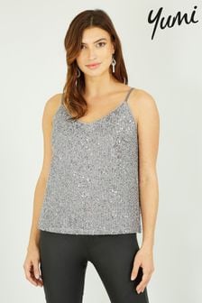 Srebrna - Yumi majica brez rokavov z bleščicami (956703) | €40