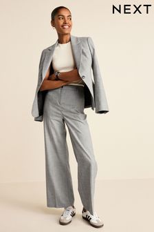 Tailored Check Wide Leg Trousers