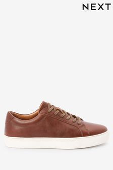 Brown Regular Fit Leather Trainers (956873) | €63