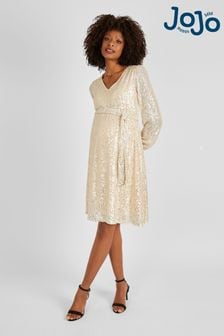 JoJo Maman Bébé Champagne Sequin Mini Maternity Dress (957260) | $131