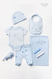 أزرق - Rock-a-bye Baby Boutique Animal Print Cotton 5-piece Baby Gift Set (957352) | 194 د.إ