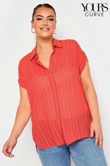Yours Curve Orange Button Through Shirt (957512) | $59