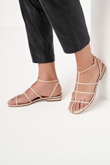 Sandales Signature en cuir effet cage