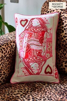 Rockett St George Pink Queen Of Hearts Cushion (957933) | €34
