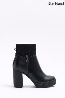 River island block heel boots online