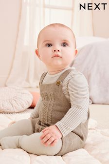 Brown Knitted Baby Romper, Top & Tights 3 Piece Set (0-18mths) (958156) | €13 - €13.50